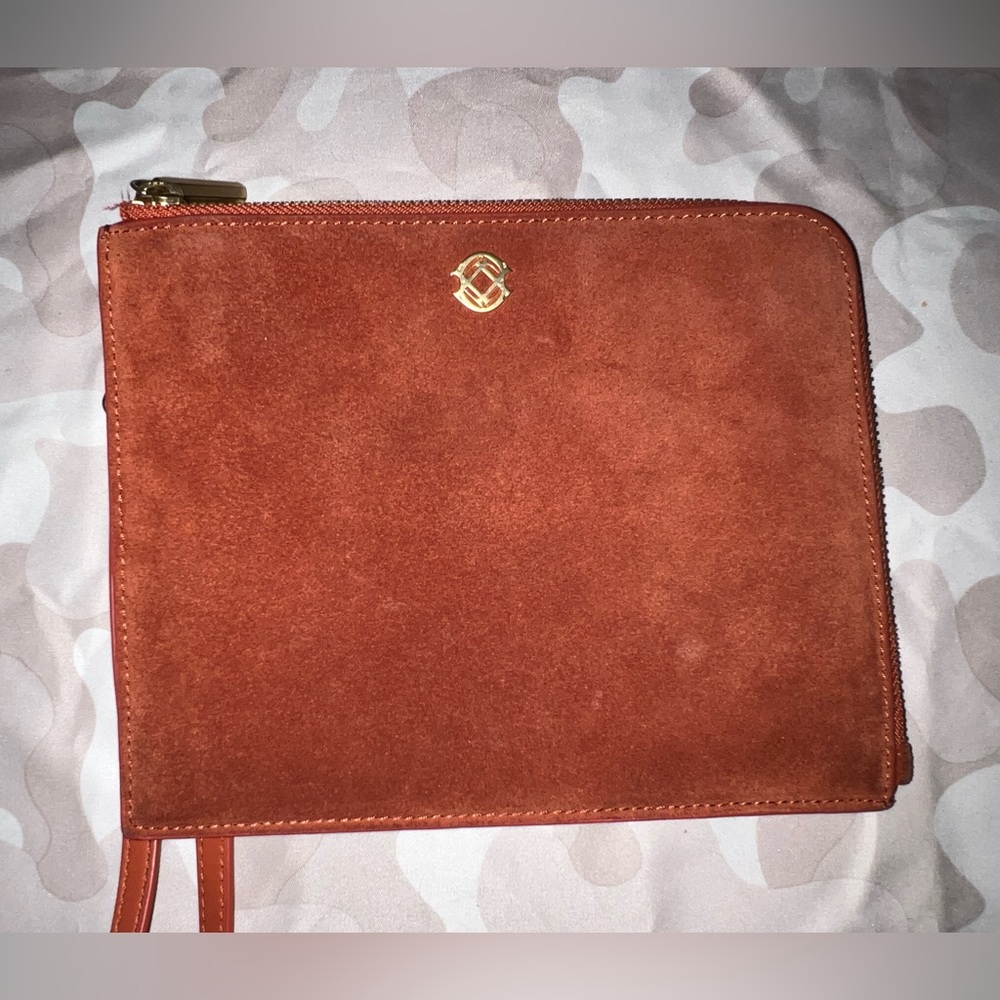dagne dover S elle clutch in rust suede